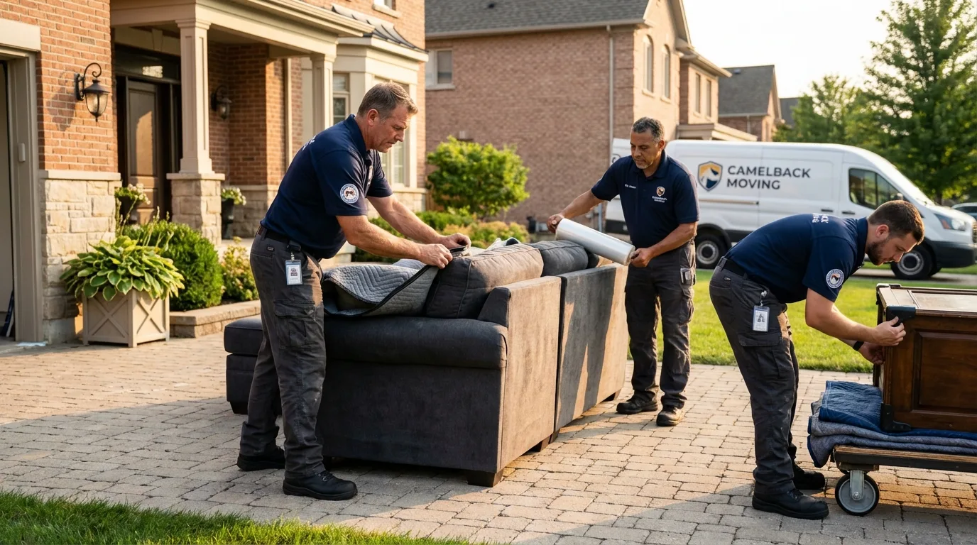 Large estate moving crew wrapping furniture in Hatfield, PA