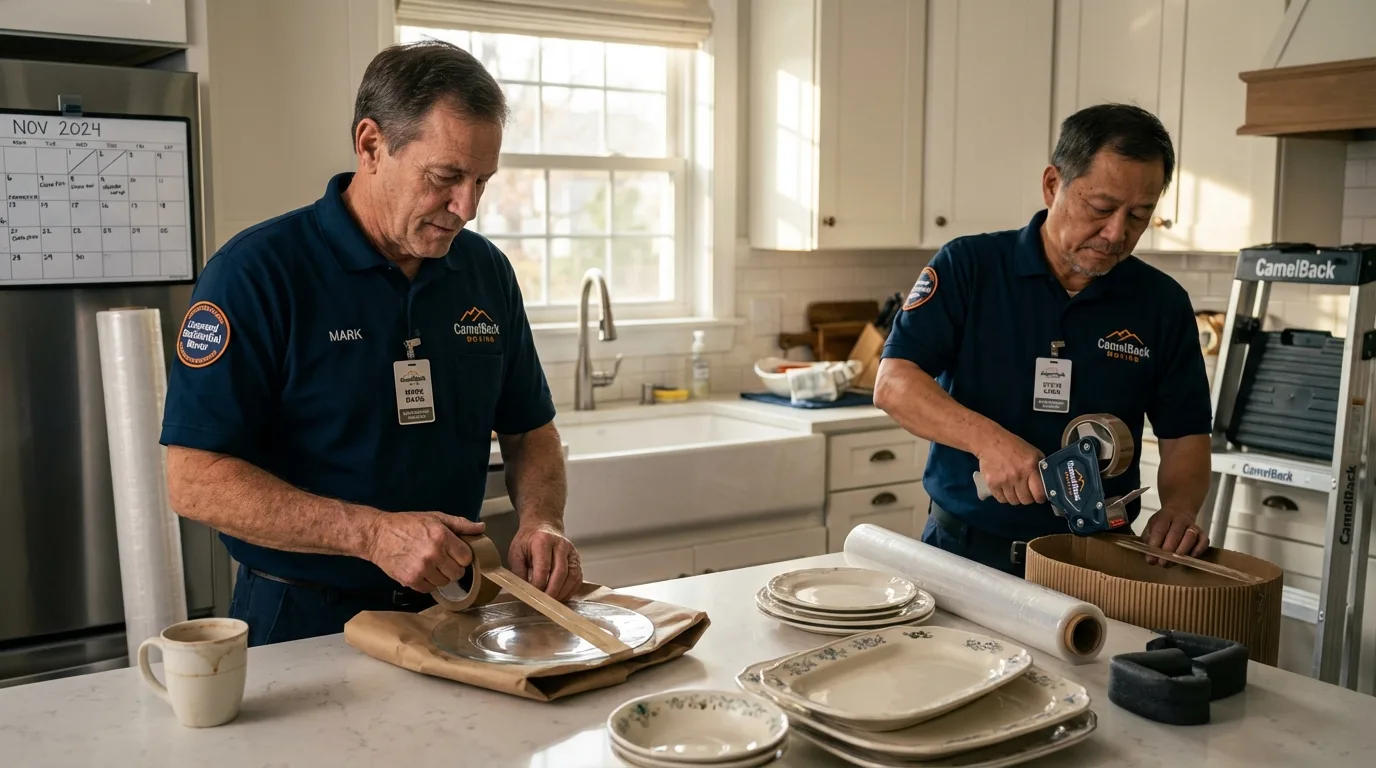 Professional crew packing kitchen dishware in Hatfield, PA